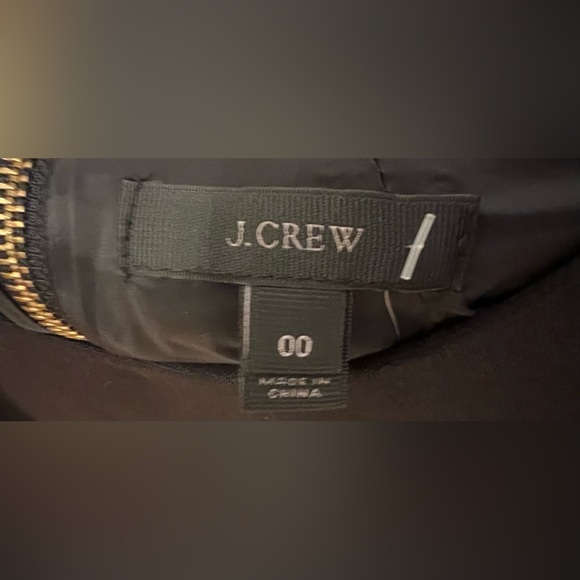 NWT JCrew Black Dress with Gold Accent Zippers and Faux Leather Cuffs - Picture 3 of 12